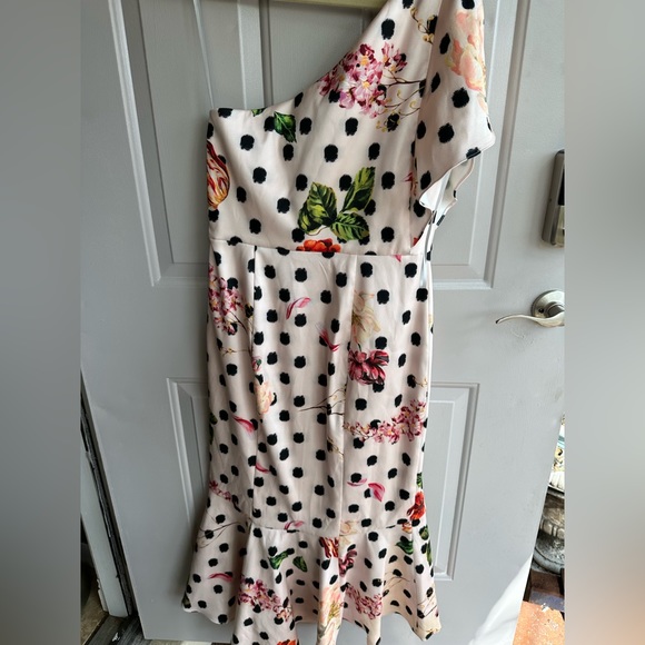 Marchesa Notte Floral Print One Shoulder Mini Dress - Picture 7 of 8